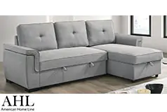 Alena Reversible Sectional Chaise & Sleeper - Frost Grey  - Click for more details