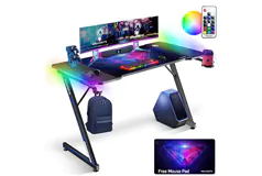 IMGadgets Z-Shaped Gaming Desk with LED lighting & Mouse Pad - Click for more details