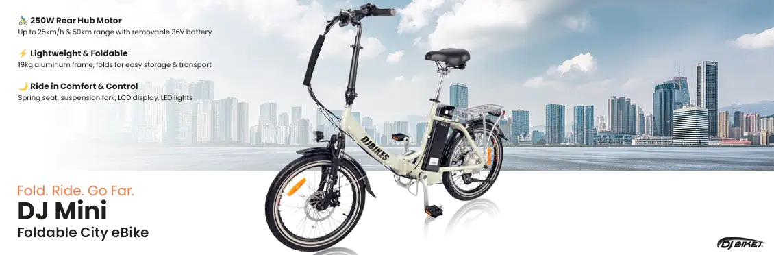 DJ Mini – Foldable City eBike (250W, 50km Range, 20” Wheels, Shimano 6-Speed)  - Click for more details