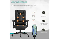 7-Point Vibrating Chair with Footrest - Black - Click for more details