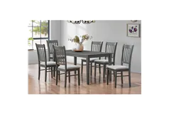 7PCS Modern Rubber wood Dining Set - Grey - Click for more details