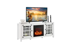 58 Inches TV Stand with 18 Inches Electric Fireplace Heater - Click for more details