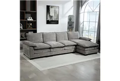 Comfort L-Shaped Sofa Sectional - Grey - Click for more details