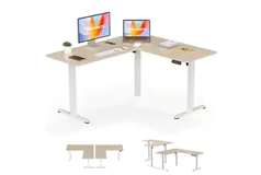 IMGadgets L Shaped 63' x 55' Electric Standing Desk (Walnut) - Click for more details
