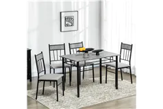 Chic 5-Piece Dining Set - Grey - Click for more details