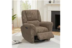 Fabric Upholstered Recliner Chair - Espresso - Click for more details