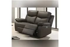 Upscale Leather-Match Recliner Loveseat - Dark Brown - Click for more details