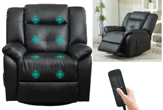 Premium 8-Motor Massage Recliner – Overstuffed Comfort - Click for more details