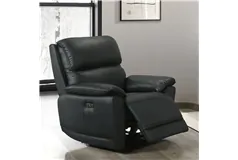 Luxury Plush Leather-Match Recliner Chair - Black - Click for more details