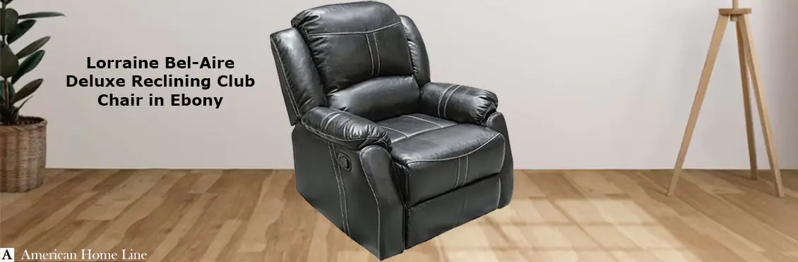 Lorraine Bel-Aire Deluxe Reclining Club Chair  in Ebony  - Click for more details