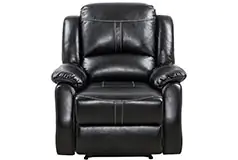 Lorraine Recliner Chair in Ebony Bonded Leather  - Click for more details