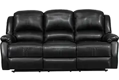 Lorraine Recliner Sofa in Ebony Bonded Leather  - Click for more details