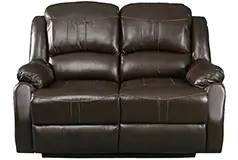 Lorraine Recliner Loveseat in Mocha Bonded Leather  - Click for more details