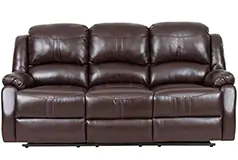 Lorraine Recliner Sofa in Mocha Bonded Leather  - Click for more details