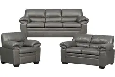 Jamieson Sofa Set Collection in Pewter, Includes: Sofa, Loveseat & Chair  - Click for more details