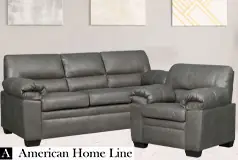 Jamieson Luxury Sofa Set Collection in Pewter, Includes: Sofa & Chair  - Click for more details