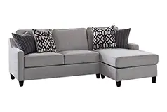 Luanne Reversible Sectional in Gray Chenille - Click for more details