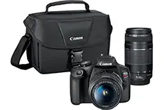 Canon EOS Rebel T7 DSLR Video Two Lens Kit with EF-S 18-55mm and EF 75-300mm Lenses - Click for more details