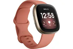 Fitbit Pink Versa 3 Health & Fitness Smartwatch - (S/L Bands Included)