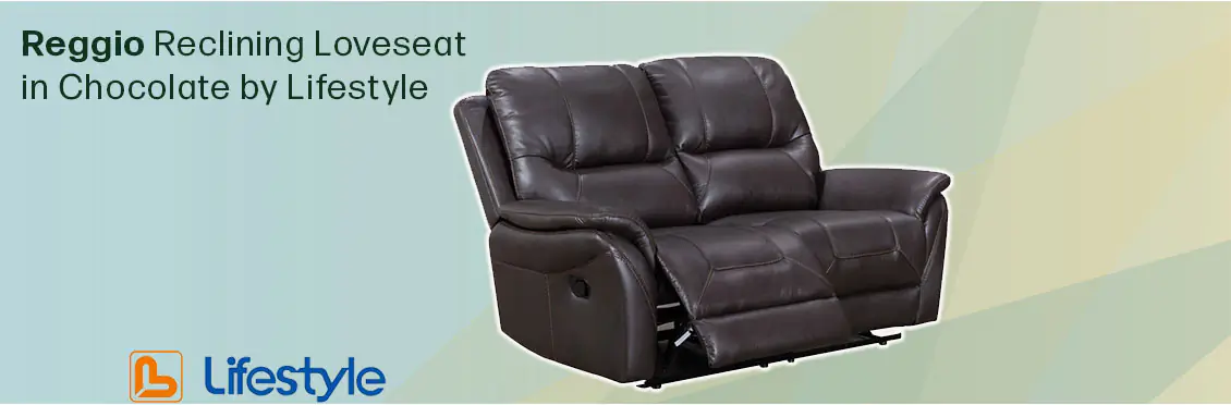 Reggio Reclining Loveseat in Chocolate by Lifestyle  - Click for more details