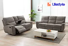 Reclining Plush Sofa and Loveseat Set by Lifestyle - Click for more details