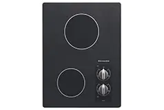 KitchenAid 15” Built-In Electric Cooktop with 2 Radient Elements - Black - Click for more details