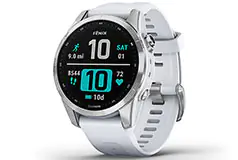 Garmin Fenix 7S 42mm Stainless Steel with Whitestone Band - Click for more details
