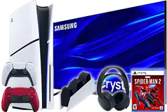 Samsung 65” Crystal UHD 4K Smart TV &amp; PlayStation 5 Disc Edition Slim Bundle - Click for more details