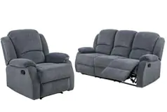 Crawford Recliner Set in Gray&#160; Includes: Sofa, Chair - Click for more details