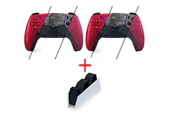 Two PS5 Dualsense Wireless Controllers (Color May Vary) + Dualsense Charging Station - Click for more details