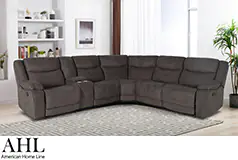 Saxon Reclining Sectional in Chocolate - Click for more details