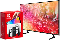 Samsung 65” (2024 Model) 4K UHD Smart TV &amp; Nintendo Switch White OLED Gaming Bundle - Click for more details