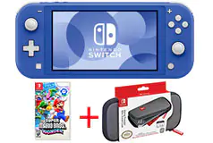 Nintendo Switch Lite Blue + Travel Case &amp; Super Mario Bros. Wonder Bundle - Click for more details