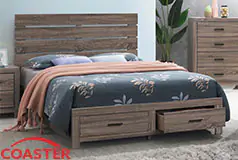 Brantford Wood Eastern King Storage Panel Bed - Barrel Oak