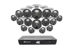 Swann Master Series 16-Channel 16-Camera 4K HD Indoor/Outdoor Security System - Black - Click for more details