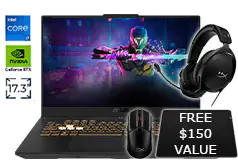 Asus TUF 17.3" RTX 4060 Gaming Laptop with Headset/Mouse/Pad Bundle 