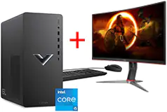 HP Victus i5-12400F Gaming Desktop Tower + AOC 31.5" Curved Monitor