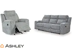 Buntington Reclining Sofa and Chair in Pewter