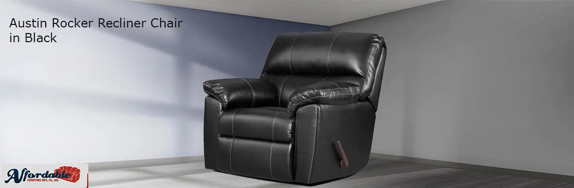 Austin Rocker Recliner Chair in Black