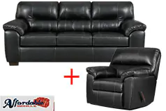 Austin Sofa and Chair in Black