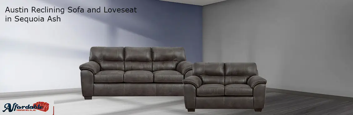 Austin Sofa and Loveseat in Sequoia Ash