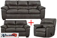 Austin Sofa, Loveseat & Reclining Chair in Sequoia Ash