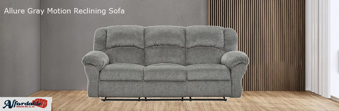 Allure Gray Motion Reclining Sofa  - Click for more details