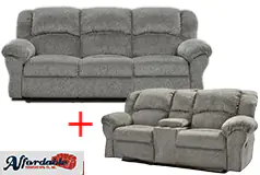 Allure Gray Motion Reclining Sofa and Loveseat - Click for more details