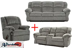 Allure Gray Motion Reclining Sofa, Loveseat and Chair - Click for more details