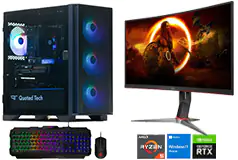 QT Shield RTX 5060 Gaming Desktop Tower + AOC 31.5” Curved 165 Hz Gaming Monitor - Click for more details