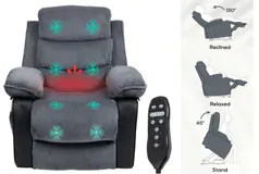 Multi-Functional Power Recliner – Heat, Massage &amp; Ultimate Comfort - Click for more details
