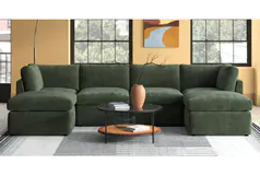 Cozy 129&#39; Reversible Modular Corner Sectional Sofa with 2 Ottomans - Click for more details