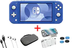 Nintendo Switch Lite Blue Console with Travel Kit Bundle - Click for more details