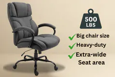 500 lbs Big &amp; Tall Executive Office Chair – Adjustable Height, Swivel - Click for more details